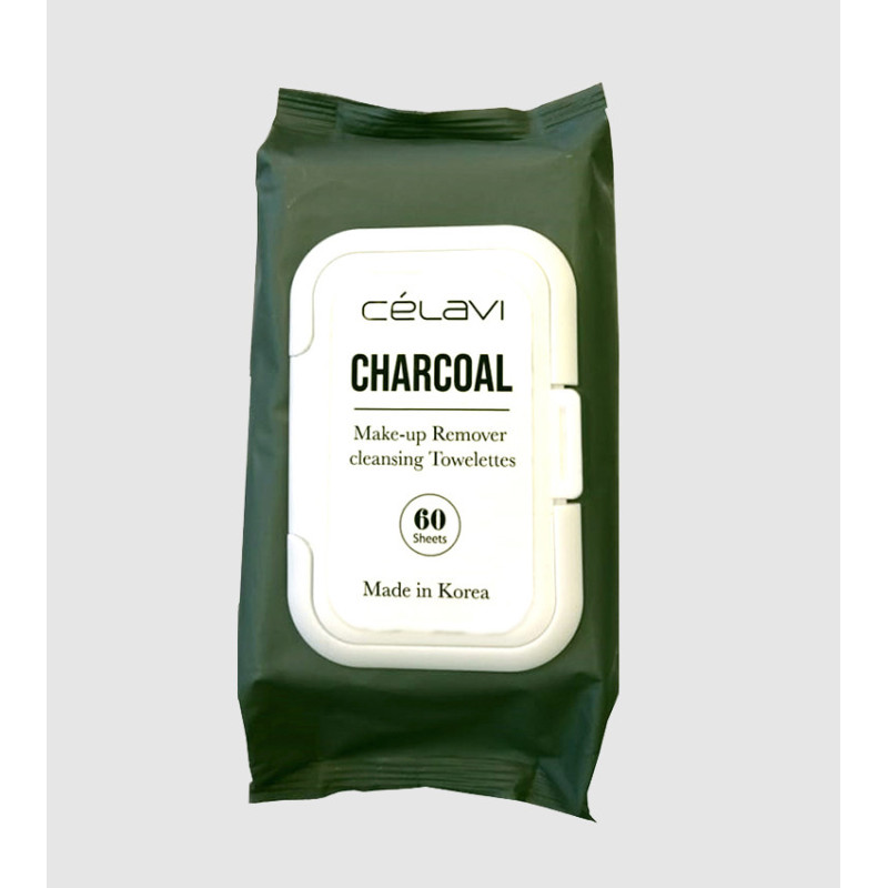 Celavi Charcoal Makeup Remover Cleansing Towelettes 60sheets