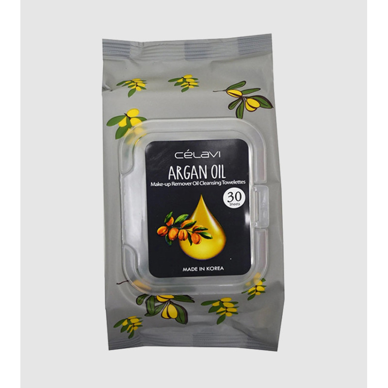 CELAVI - ARGAN OIL - MAKEUP REMOVER OIL CLEANSING TOWELETTES