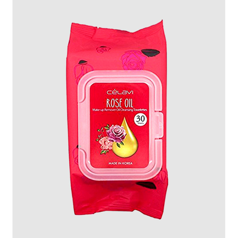 CELAVI - ROSE OIL - MAKEUP REMOVER OIL CLEANSING TOWELETTES