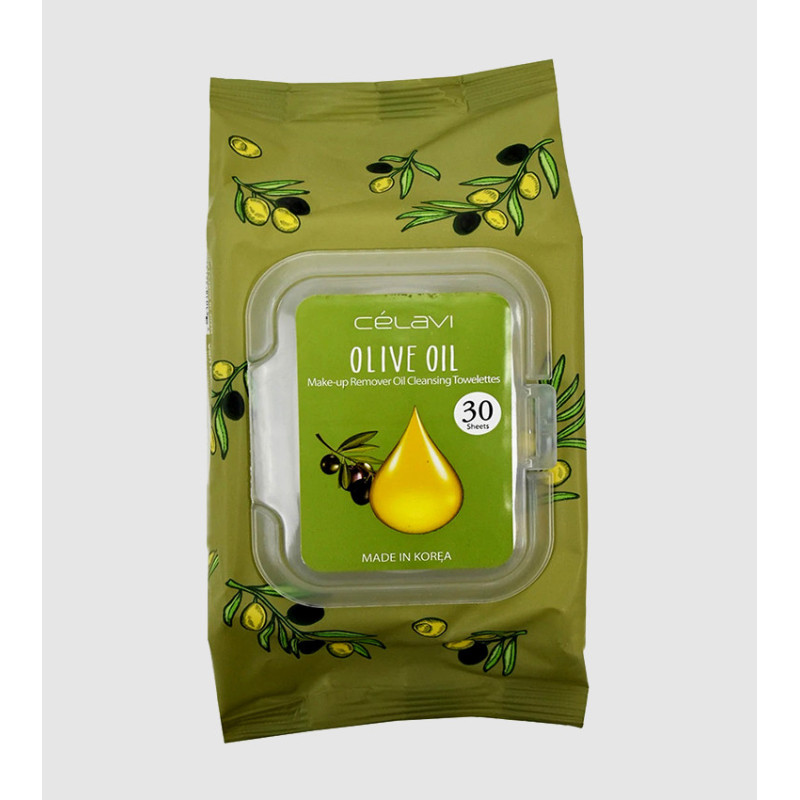 CELAVI - OLIVE OIL - MAKEUP REMOVER OIL CLEANSING TOWELETTES
