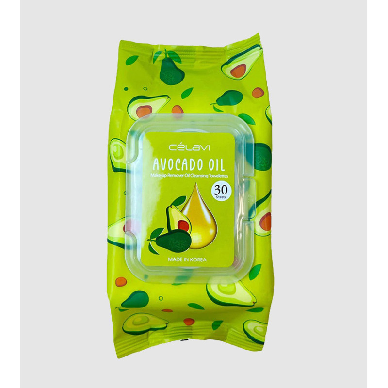 CELAVI - AVOCADO OIL - MAKEUP REMOVER OIL CLEANSING TOWELETTES