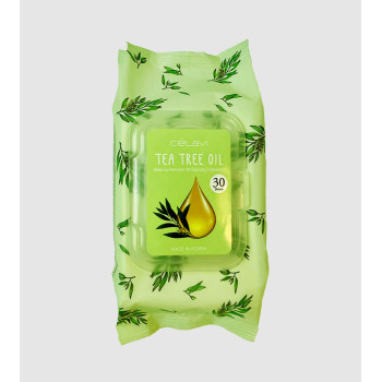 CELAVI - TEA TREE OIL - MAKEUP REMOVER OIL CLEANSING TOWELETTES