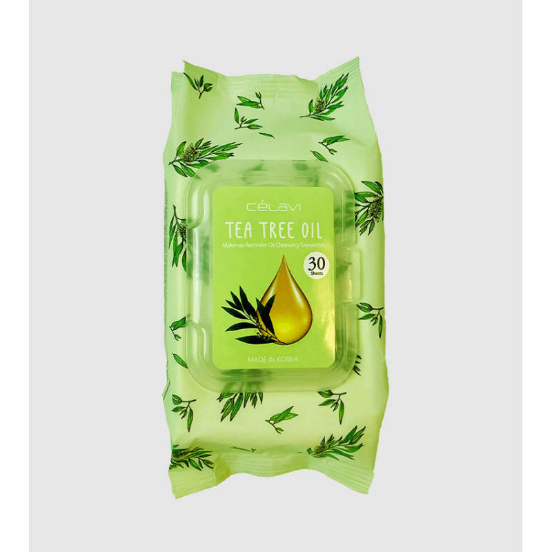 CELAVI - TEA TREE OIL - MAKEUP REMOVER OIL CLEANSING TOWELETTES