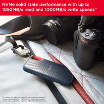 SanDisk 1TB Extreme Portable SSD Up to 1050MB/s USB C, USB 3.2 Gen 2 External Solid State Drive SDSSDE61 1T00 G25, Blue, SanDisk Extreme Portable SSD, SDSSDE61 1T00 G25