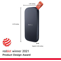 SanDisk 1TB Portable SSD, 520MB/s R, USB 3.2 Gen 2, Rugged SSD with Upto 2 Meter Drop Protection, Type-C to Type-A Cable, PC Mac Compatible, 3 Y Warranty, External - SDSSDE30-1T00-G25