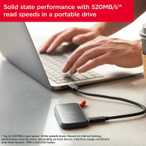SanDisk 1TB Portable SSD, 520MB/s R, USB 3.2 Gen 2, Rugged SSD with Upto 2 Meter Drop Protection, Type-C to Type-A Cable, PC Mac Compatible, 3 Y Warranty, External - SDSSDE30-1T00-G25