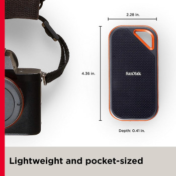 SanDisk Extreme Pro 4TB Portable NVMe SSD, USB C, up to 2000MB/s, Ruggedised and Water Resistant SDSSDE81 4T00 G25, Blue, Pro, 4 TB