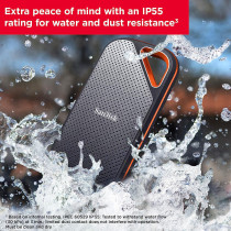 SanDisk Extreme Pro 4TB Portable NVMe SSD, USB C, up to 2000MB/s, Ruggedised and Water Resistant SDSSDE81 4T00 G25, Blue, Pro, 4 TB