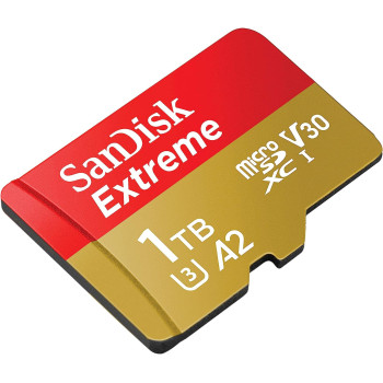 SanDisk 1TB Extreme microSD UHS I Card for 4K Video on Smartphones, Action Cams Drones 190MB/s Read, 130MB/s Write SDSQXAV 1T00 GN6MN, Red/Gold