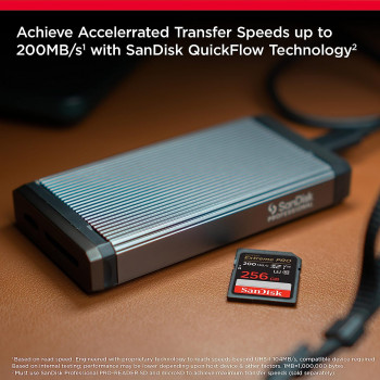 SanDisk 256GB Extreme PRO SDXC card + RescuePRO Deluxe, up to 200MB/s, UHS I, Class 10, U3, V30 SDSDXXD 256G GN4IN, Black