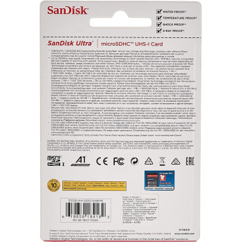 SanDisk 32GB Ultra microSDHC UHS-I Card A1 Class 10 120MB/s - SDSQUA4-032G-GN6MN