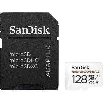 Sandisk 128Gb High Endurance Video Microsdxc Card With Adapter For Dash Cam And Home Monitoring Systems - C10, U3, V30, 4K Uhd, Micro Sd Card - Sdsqqnr-128G-Gn6Ia