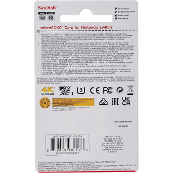 Sandisk 256GB Microsdxc Uhs I Memory Card For Nintendo Switch Sdsqxao 256G Gn3Zn, Yellow