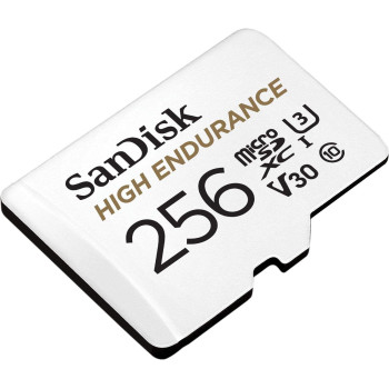 Sandisk 256gb high endurance video microsdxc card with adapter for dash cam and home monitoring systems - c10, u3, v30, 4k uhd, micro sd sdsqqnr-256g-gn6ia