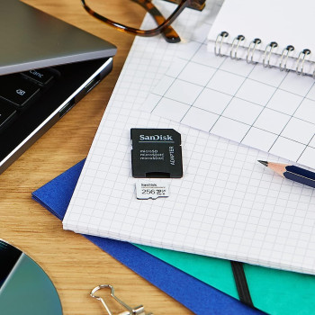 Sandisk 256gb high endurance video microsdxc card with adapter for dash cam and home monitoring systems - c10, u3, v30, 4k uhd, micro sd sdsqqnr-256g-gn6ia