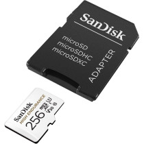 Sandisk 256gb high endurance video microsdxc card with adapter for dash cam and home monitoring systems - c10, u3, v30, 4k uhd, micro sd sdsqqnr-256g-gn6ia