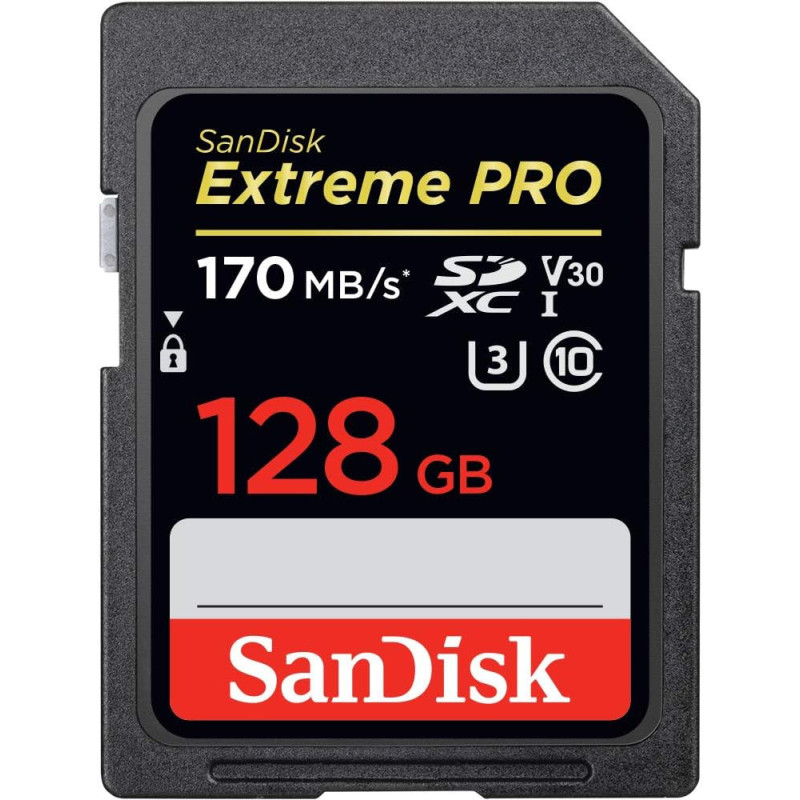 SanDisk 128GB Extreme Pro SDXC UHS-I Card - C10, U3, V30, 4K UHD, SD SDSDXXY-128G-GN4IN