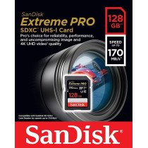 SanDisk 128GB Extreme Pro SDXC UHS-I Card - C10, U3, V30, 4K UHD, SD SDSDXXY-128G-GN4IN