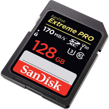 SanDisk 128GB Extreme Pro SDXC UHS-I Card - C10, U3, V30, 4K UHD, SD SDSDXXY-128G-GN4IN