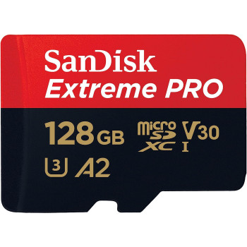 SanDisk Extreme Pro Microsdxc Uhs I Card With Adapter, 128 Gb Sdsqxcy 128G Gn6Ma, Black, 128GB microSDXC, GN6MA