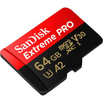 SanDisk 64GB Extreme Pro microSD UHS I Card for 4K Video on Smartphones, Action Cams Drones 200MB/s Read, 90MB/s Write, SDSQXCU 064G GN6MA, Red/Black