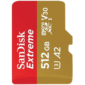 Sandisk 512Gb Extreme Microsd Uhs-I U3 V30 A2 160Mb/S- Sdsqxa1-512G-Gn6Mn