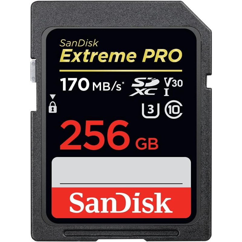 Sandisk 256GB Extreme Pro Sdxc Card 170 Mb/S V30 Uhs-I U3 - Sdsdxxy-256G-Gn4In