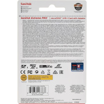 Sandisk Extreme Pro 256 Gb Microsdxc Memory Card + Sd Adapter With A2 App Performance Up To 170 Mb/S, Class 10, U3, V30