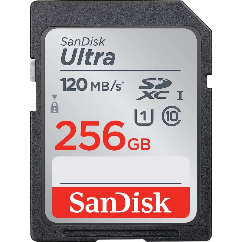 Sandisk 256GB Ultra Sdxc Uhs-I Memory Card - 120Mb/S, C10, U1, Full Hd, Sd Sdsdun4-256G-Gn6In