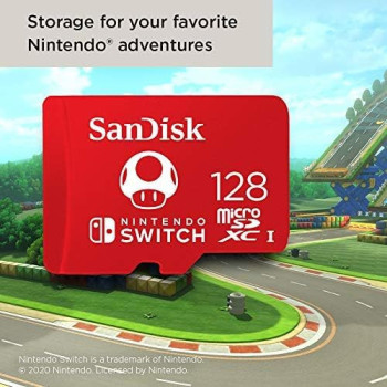 SanDisk 128GB MicroSDXC UHS-I Memory Card for Nintendo Switch - SDSQXAO-128G-GNCZN