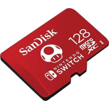 Sandisk 128 Gb Microsdxc Uhs-I Card For Nintendo Switch, 100Mb/S Read; 90Mb/S Write - Sdsqxao-128G-Gn3Zn, Red