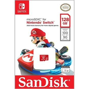 Sandisk 128 Gb Microsdxc Uhs-I Card For Nintendo Switch, 100Mb/S Read; 90Mb/S Write - Sdsqxao-128G-Gn3Zn, Red