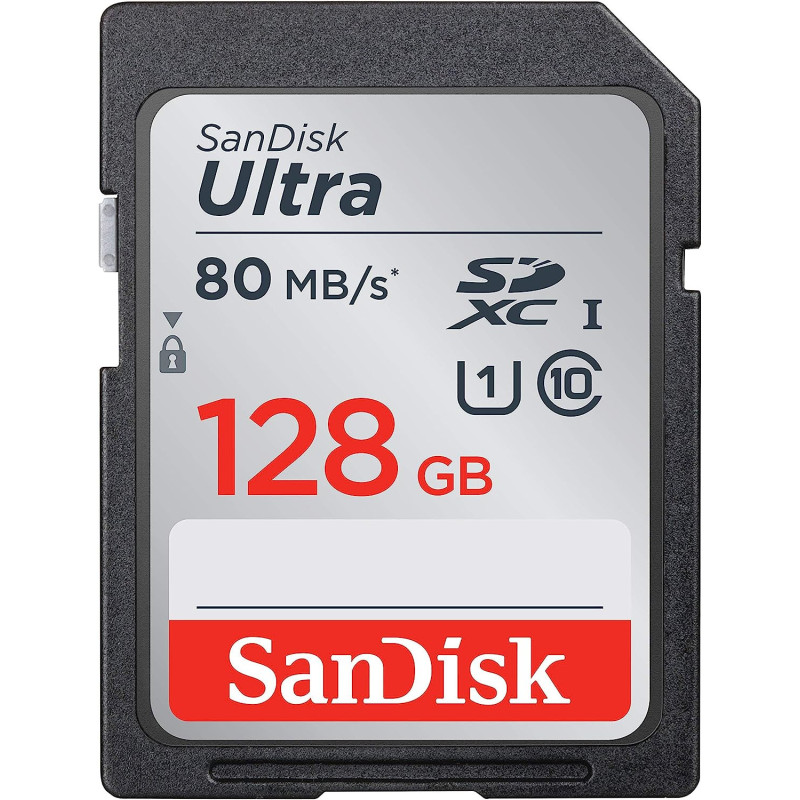 SanDisk Ultra 128 GB SDXC Class 10 Memory Card up to 80 Mbps