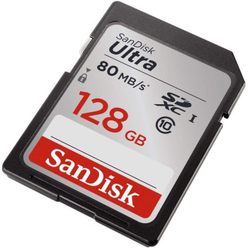 SanDisk Ultra 128 GB SDXC Class 10 Memory Card up to 80 Mbps