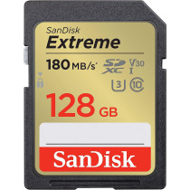 Sandisk 128Gb Extreme Sdxc Card + Rescuepro Deluxe, Up To 180Mb/S, Uhs I, Class, 10, U3, V30 Sdsdxva 128G Gncin, Black