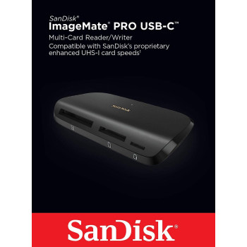 Sandisk Imagemate Pro Usb C Reader/Writer Sddr A631 Gngnn, Black, Sddr A631 Gngnn, Black