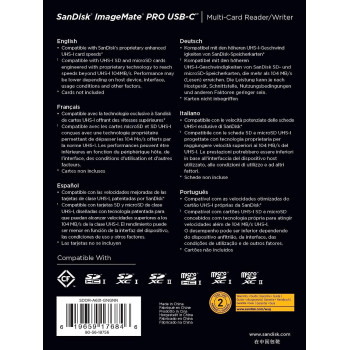 Sandisk Imagemate Pro Usb C Reader/Writer Sddr A631 Gngnn, Black, Sddr A631 Gngnn, Black