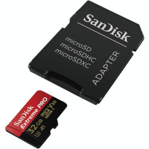 Sandisk Extreme Pro Microsdhc Memory Card Plus Sd Adapter Up To 100 Mb/S, Class 10, U3, V30, A1-32Gb Sdsqxcg-032G
