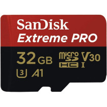 Sandisk Extreme Pro Microsdhc Memory Card Plus Sd Adapter Up To 100 Mb/S, Class 10, U3, V30, A1-32Gb Sdsqxcg-032G