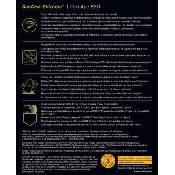 SanDisk 2TB Extreme Portable External SSD - USB-C, USB 3.1 - SDSSDE60-2T00-G25