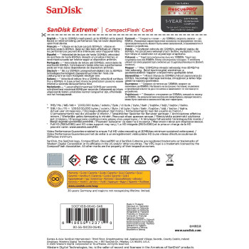 Sandisk Extreme 64 GB Udma7 Compactflash Card - Black/Gold, 64 GB