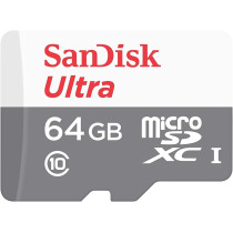 SanDisk Ultra UHS-I Class 10 microSDXC Card, 64 GB, SDSQUNS-064G-GN3MN