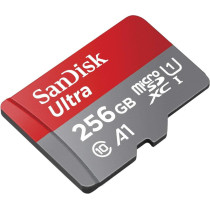 SanDisk 256GB Ultra microSDXC U1, C10, A1, UHS-1, 100MB/s R, 4x6, 10Y - SDSQUAR-256G-GN6MN