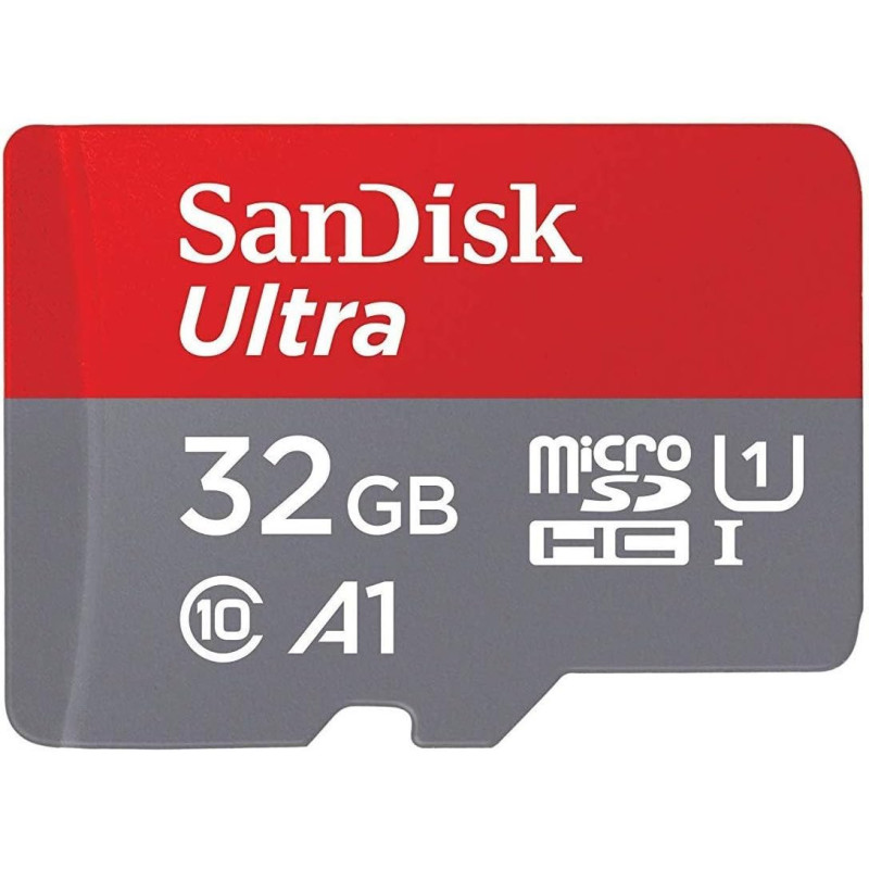 SanDisk 32GB Ultra microSDHC UHS-I Memory Card with Adapter - 98MB/s, C10, U1, Full HD, A1, Micro SD Card - SDSQUAR-032G-GN6MA