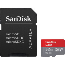 SanDisk 32GB Ultra microSDHC UHS-I Memory Card with Adapter - 98MB/s, C10, U1, Full HD, A1, Micro SD Card - SDSQUAR-032G-GN6MA