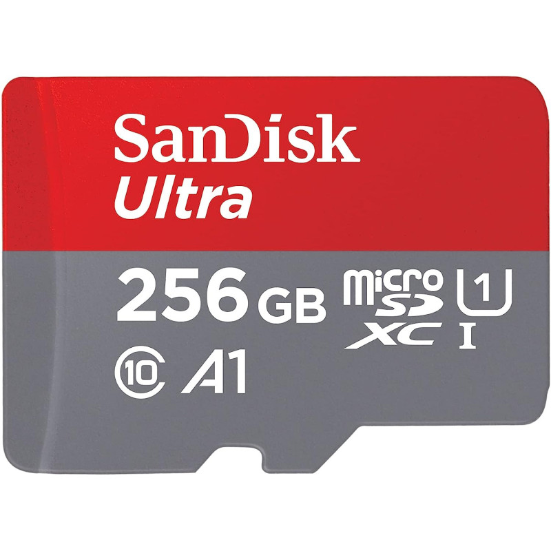 SanDisk Ultra 256 GB microSDXC Speicherkarte + SD-Adapter mit A1 App-Leistung bis zu 120 MB/s, Klasse 10, U1