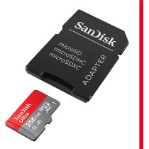 SanDisk Ultra 256 GB microSDXC Speicherkarte + SD-Adapter mit A1 App-Leistung bis zu 120 MB/s, Klasse 10, U1