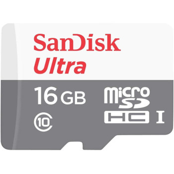SanDisk 16 GB Ultra Android Class 10 MicroSDHC Memory Card, White, SDSQUNS-016G-GN3MN