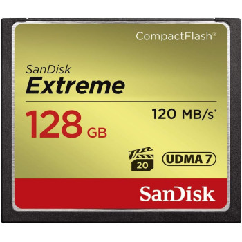 SanDisk Extreme 128 GB UDMA7 CompactFlash Card - Black/Gold