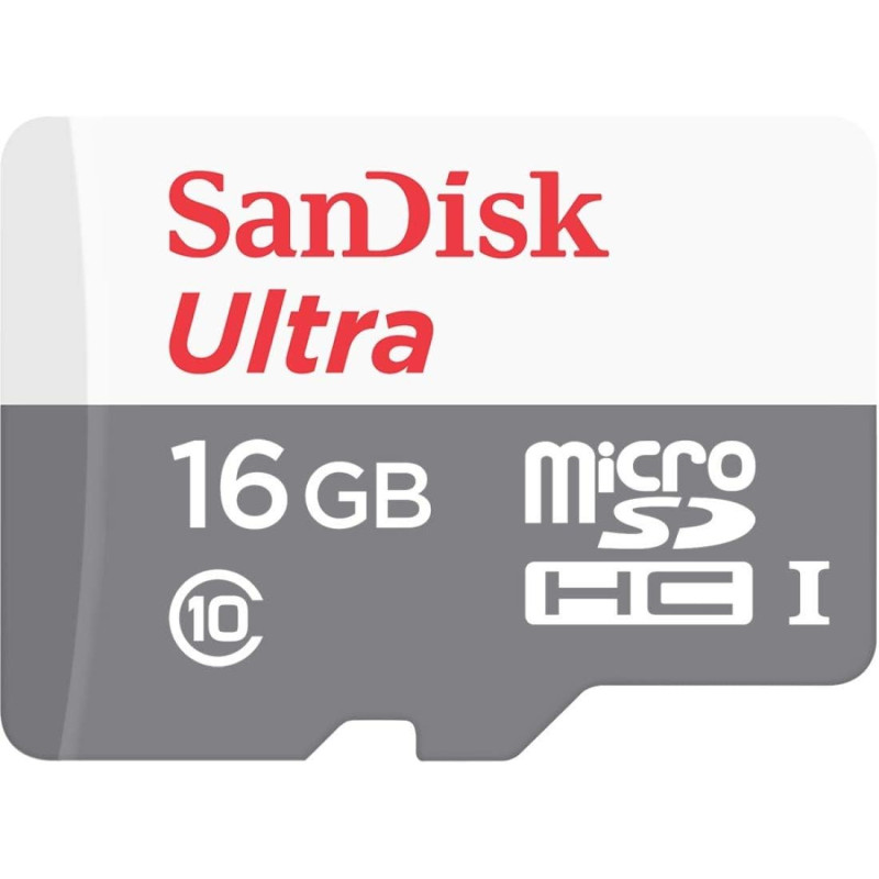 SanDisk Ultra Micro SD Card Android - Class 10-16GB with Adaptor - SDSQUNS-016G-GN3MA